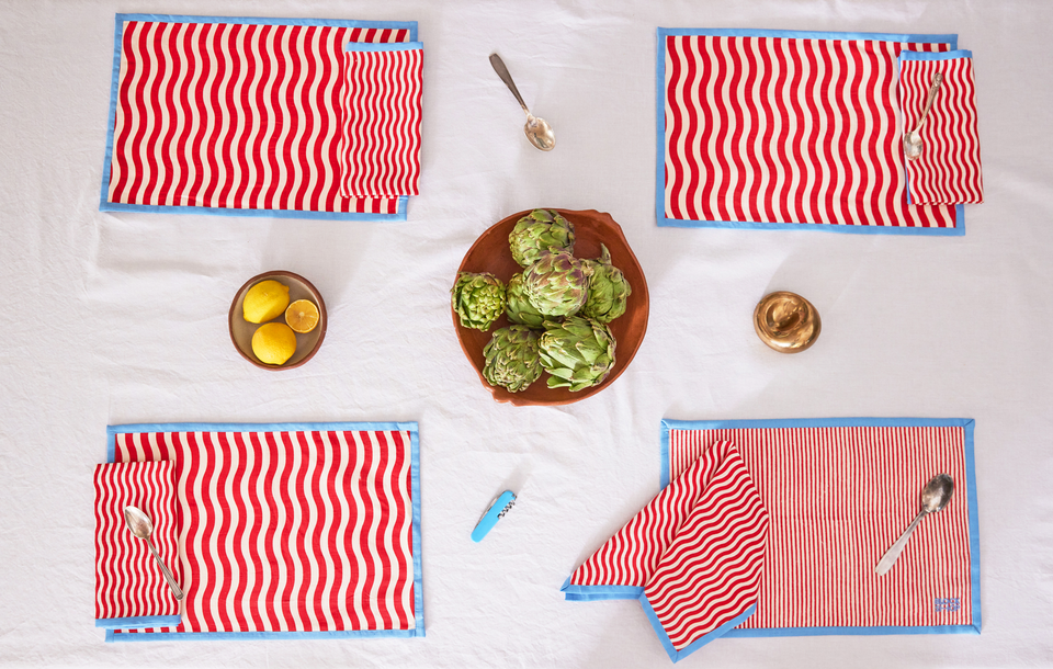 Red Wiggle Stripe Napkin