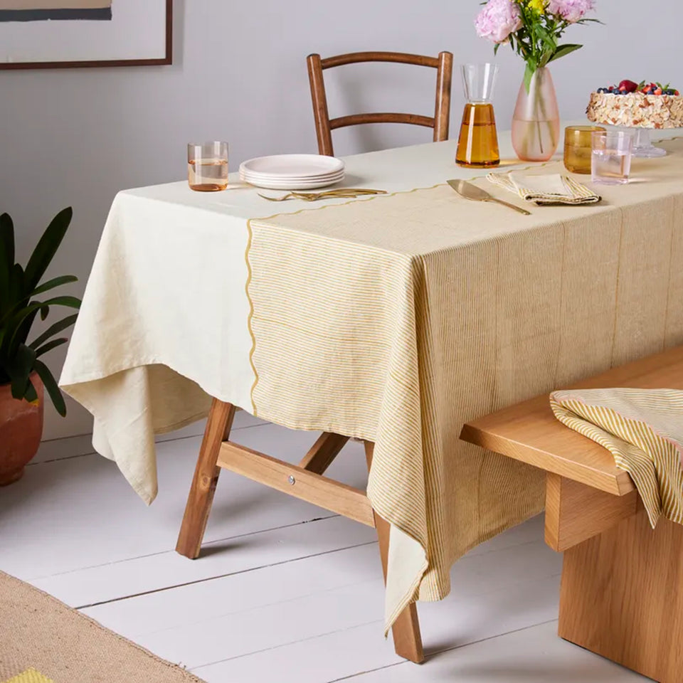 Riverbend Tablecloth | Ochre