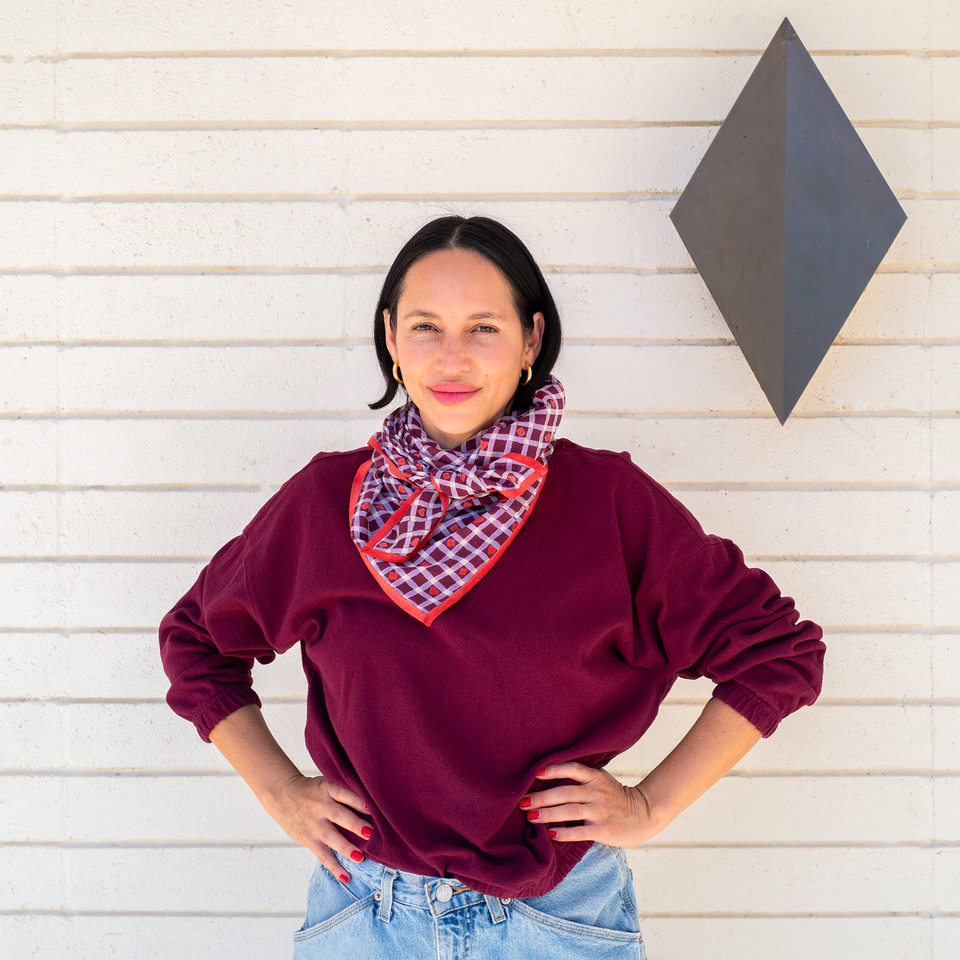 Maroon Hearts Square Scarf