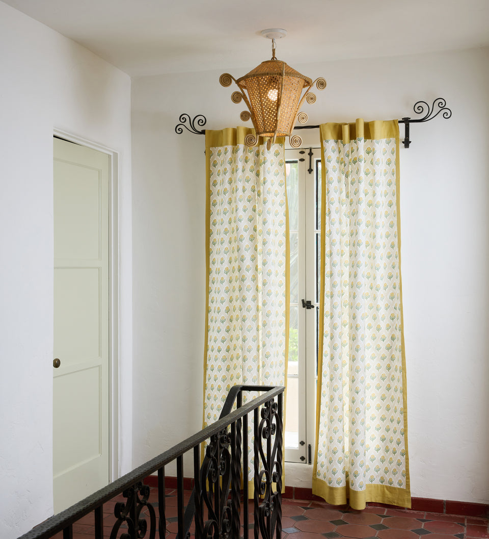 Carnations Curtain | Ochre