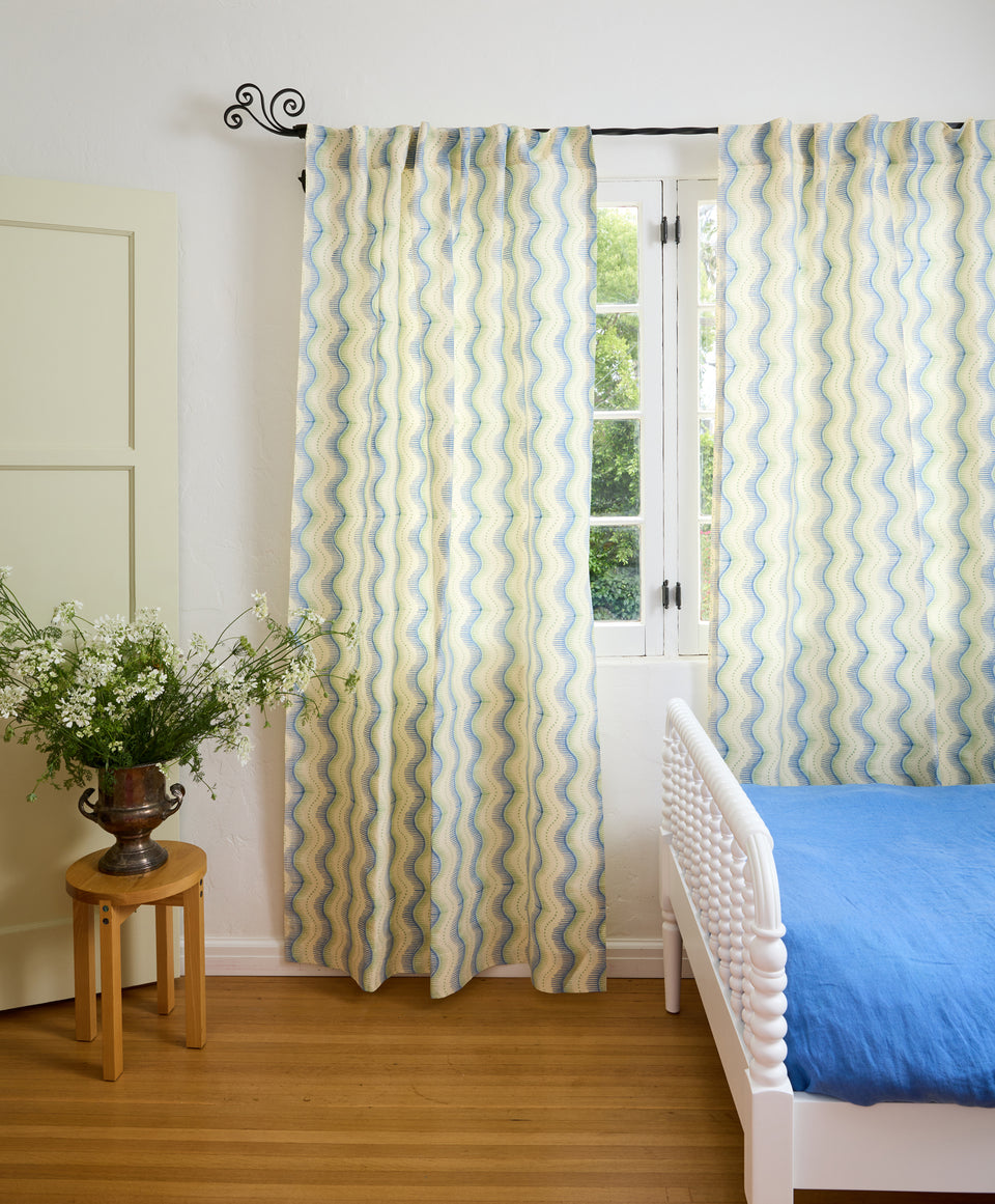 Little Zipper Curtain | Aqua