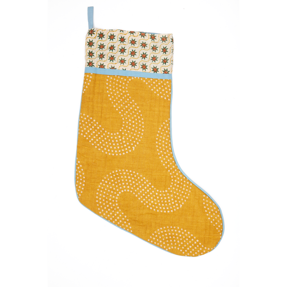 Squiggle Dot Stocking | Mustard