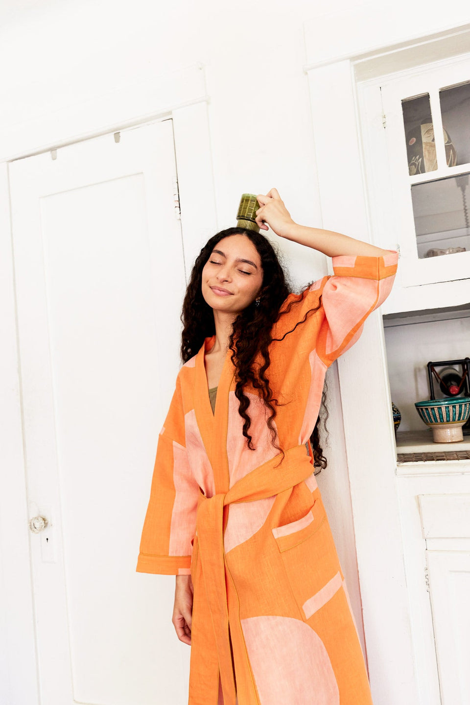 Dot Dash Robe | Apricot